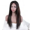 Brazilian Remy Glueless Lace Front Long Straight Wigs For Black Women Ombre Human Hair Wig #1B/30 Highlight Color