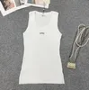 Designer Tshirt vestiti da donna canotte da ricamo da donna Summer Short Slim Outfit Exposed Outfit Elastic Sports Tanks a maglia S-L