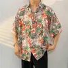 Erkekler Sıradan Gömlek 26 Renk Hawaiian Plajı Gömlek-Animal Baskı 3/4 Kollu-Cotton- Mens ve Womens Seaside Tour Tatil Flower Shirt 240416