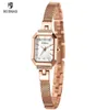 Ruimas Senhoras simples analógicas relógios de luxo rosa ouro quadrado relógio feminino malha strap wristwatch top Brand Relloguios femininos 579259h6614905