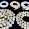 Kina Tillverkare Big Stone Moissanite Tennis Chain Halsband 10mm 8mm Pass Diamond Tester Jewelry Anniversary Gift