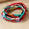 Braccialetti di fascino kymyad (12pcs /set) perle di riso in resina per donne boho gioielli etnici branchi elastici fatti a mano Bracciale elastiche