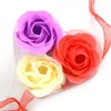 Savon fait à la main 3pcs / boîte coeur carté parfumé Bath Body Petal Rose Flow Soap Decoration Decoration Body Soap Party Gift 240416