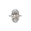 Cluster anneaux huitan luxe grand ovale cubique zircone cristal basse accessoires de mariage