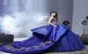 الفساتين الملكية الأزرق الأزرق Quinceanera مع تطريز الذهب تنكر الكرة سويتي 16 Girls Party Prom Dress Obside Orvice3493828