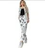 Högkvalitativt lyxvarumärke Kvinnor Designer Två stycken Sätt Summer Breattable Alfabet Printed Suit Fashion 2-stycken Kvinnlig träningsdräkt