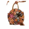 Женские цветочные блестки и сумка для соломенной тотации, ретро -этническая круглая сумочка, подходящая для Vacati, путешествия, вечеринки и магазина R8zz#
