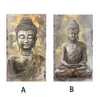 Gold Buddha Canvas Wall Art, Abstract Buddha Portrait Painting, Colorful Buddhism Prayer Poster Prints, Zen Wall Pictures for Meditation Room Home Decor