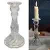 Candlers en verre conique de vitre Candlestick Clear Crystal Stick for Birthday Gift Dinning Party Favors Decoration Vaintes