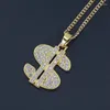 Pendant Necklaces 2024 Dollar Sign Necklace Men's Women's Fashion Metal Bohemian Crystal Inlaid Accessories Party Jewelry