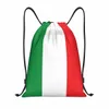 Italien Flagge Kordelbeutel Frauen falten Sport Fitnessstudio Sackpack Italienisch Pride Shop Storage Rucksäcke 35JQ#