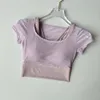 Sexy Lu Align Short Women's Mesh Sleeve T-shirt Pad Sport Top Blouse Dry Gym Shirts Running Fiess Tank Shirt Yoga Wear Lemon Gym Running W