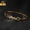 BLING KING CUSTOM TAMEPLATE ALBELET STEEL Bangle Personlig bokstav Hiphop smycken för gåva 240416