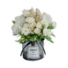 Flores decorativas de seda buquê artificial de champanhe com vaso de casas de casamento de casas de casas de casas de casamento decoração de flores falsas