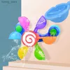 Colorful water wheel bathtub suction cup baby bathtub toy bathtub spray game set shower nozzle toy Y240416