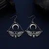 Boucles d'oreilles en pente Dark Gothic pour les femmes chaîne de la chaîne de lune de lune Accessoires de bijoux vintage