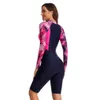 One Piece Långärmning Surfing Suit Women's Sunscreen Wetsuit Swimsuit Oni Flower F41655