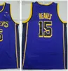 Stitched Men's Basketball LeBron 23 James Jerseys Bryant Anthony 3 Davis D'Angelo 1 Russell Austin 15 Reaves Team City Black Purple Yellow 100% Embroidery Fast Send