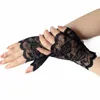 Kvinnor Short Lace Fingerl Gloves Sunblock Bridal Wrist Floral Mittens Opera Evening Wedding Tea Party Cosplay Mittens N7LG#