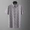 남성용 캐주얼 셔츠 여름 고품질 패션 스퀘어 넥 프린트 남자 짧은 슬리브 슈퍼 큰 플러스 크기 3xl-8xl