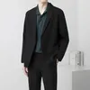 Spring Brown Black Blazer Men Slim Fit Fashion Social Mens Dress Kurtka Formalna biurowa Suit S3XL 240407