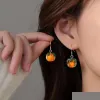 Stud New Persimmon Ruyi for Women with A Small and Elegant Style Light Internet Red Earhook Earrings Drop Delivery Jewelry Dhtzz