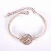 Versione coreana Minimalista rosa oro rosa bracciale femminile con bracciale micro -intarsio di temperamento personalizzato Creative Creative Full Diamond Zircon