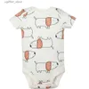 Rompers 5pcs/lote Bodysuits 100% algodão recém-nascido Roupas para meninos curtos Manga curta infantil ROPA 0-24M VODOS DE BEBÊ SUMPLE