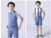 Costumes Kids Vest Shirt Shorts Tie 4pcs Formal Photography Suit 2022 Boys Boys Summer Mariage Enfants Enfants Costume Teenage School Uniforme