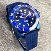 Avanadores de punho 40mm Tandorio 20Atm Blue Coated Men Watch Sapphire Glass Data Japão NH35 Automática Luminosa Sunburst Dial Waffle tira