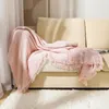 Blankets Solid Color Wool Knitted Sofa Blanket Cover Nordic Waffle For Beds Soft Bedspread Home Decor Bed End Towel Travel Shawl