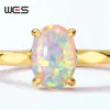 Cluster Rings Wes 925 Sterling Silver For Woman Girl 5 7mm Natural Stone Opal Christmas Party Gift Anniversary Engagement Fine SMEEXCHE