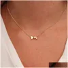 Hänge halsband Nytt mode Tiny Heart Dainty Initial 14k Yellow Gold Necklace Golden Letter Name Choker For Women Jewelry Gift Drop DHG6W