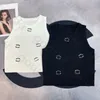 Thin Summer Knit Vest Womens Round Neck Sleeveless Tank Tops Stylish Simple Crop Tops