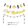 Décoration de fête 3 pcs étoiles de traction de traction bannière Eid Pendant les décorations mubaraks papier ramadan suspendu