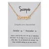 Colliers pendants Copper Retro Retro Lettres anglaises 12 Constellation Zodiaque Sign Collier Horoscope Zircon bijoux Galaxy Libra Astrol Oti8Q