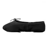 Chaussures de danse Quantité Femme en cuir Solide Sold Out-semelle Ballet Toe Plabeurs plates Pink Black Salsa