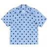 Chemises décontractées pour hommes 2024SS Summer Wave Point Point Imprimée Wacko Maria Hawaii Sleeve courte Men Femme Top de haute qualité