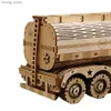 3D Puzzles 3D Wood Tanker Puzzles Model zabawki dla dzieci bloki budowlane konstrukcja jigsaw DIY ruchomy rzemieślniczy ciężarówka laserowa dla dorosłych prezent Y240415