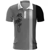 Men's Casual Shirts Fashion Coconut Tree Printed Polo T Shirt For Men Summer Harajuku Short Sleeve Tops Outdoor Beach Vacation Lapel T-Shirts 24416