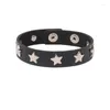 Länkarmband gotiska 90 -talets punkstjärna goth bat skelett wrap armband kvinnor män skalle svart pu läder armband halloween smycken