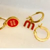 2024 Nuovo marchio M Brand Luxury Lettere Designer Orecchini per donne 18K Oro Gold Elegante Geometry Aretes Brincos Insegnante Materio Orecchie Materio Orecchi Orecchi Eacelli Gioielli