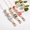 Keychains schattige leraar koffie Lover Cup Tea Silicone Bead Lanyard Gevoed door Charm Badge ID Holder Handgemaakte sleutelhanger cadeau voor haar