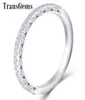 Transgems Solid 14k White Gold F Color Moissanite Half Eternity Wedding Band Vintage Band for Women Wedding Present Y190612034942861