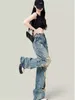 Women's Jeans Summer Big Size Ripped Boyfriend Street Style Hole Wide Leg Pants Women Baggy Hip-hop Straight Trousers Female Denim Pant