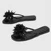 Slippers Women Summer Casual Flat Sandals Fashion Flower Beach Vacation Slide Thong Low Heel Flops