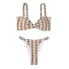 Swimwear's Swimwear High Bikini a strisce a strisce a strisce a strisce elastico e durevole costume da bagno semplice set di bikini sexy sexy