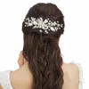 Accessoires de cheveux de mariage Fr Pearls Hair Sembs for Women Bride Alloy Lave Bridal Side Hair Band Fi Hairband 51io #