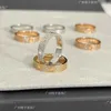 Card ring Kajia Narrow Edition Full Sky Star Ring CNC Full Diamond Three Rows Diamond Ring 18k Rose Gold Couple Ring