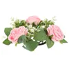 Decorative Flowers Tabletop Wreath Flower Centerpieces For Tables Wedding Party Decoration Rings Pillar Candles Christmas Decorations